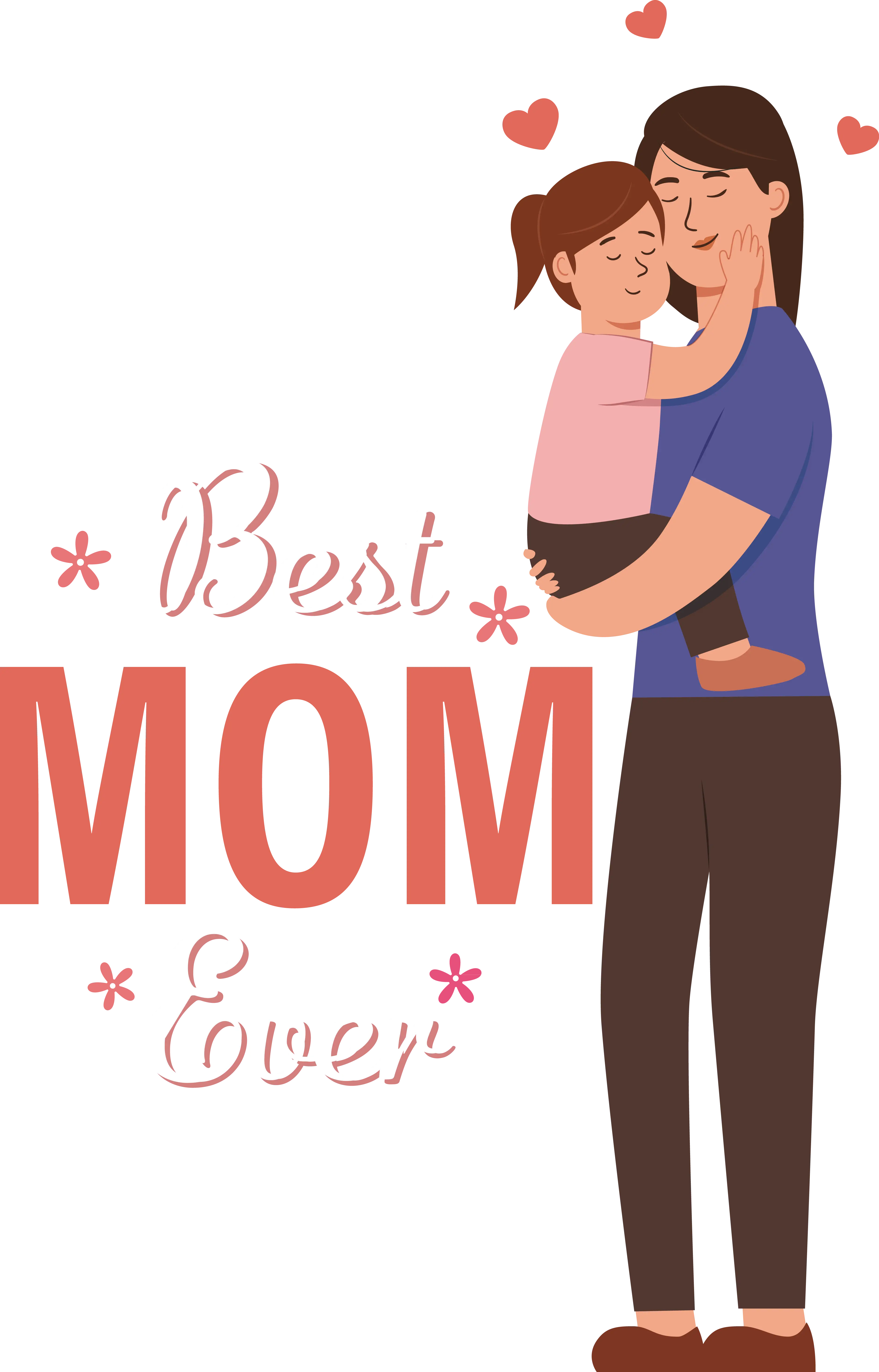 Mother&#039;s Day Illustration of Mom and Daughter