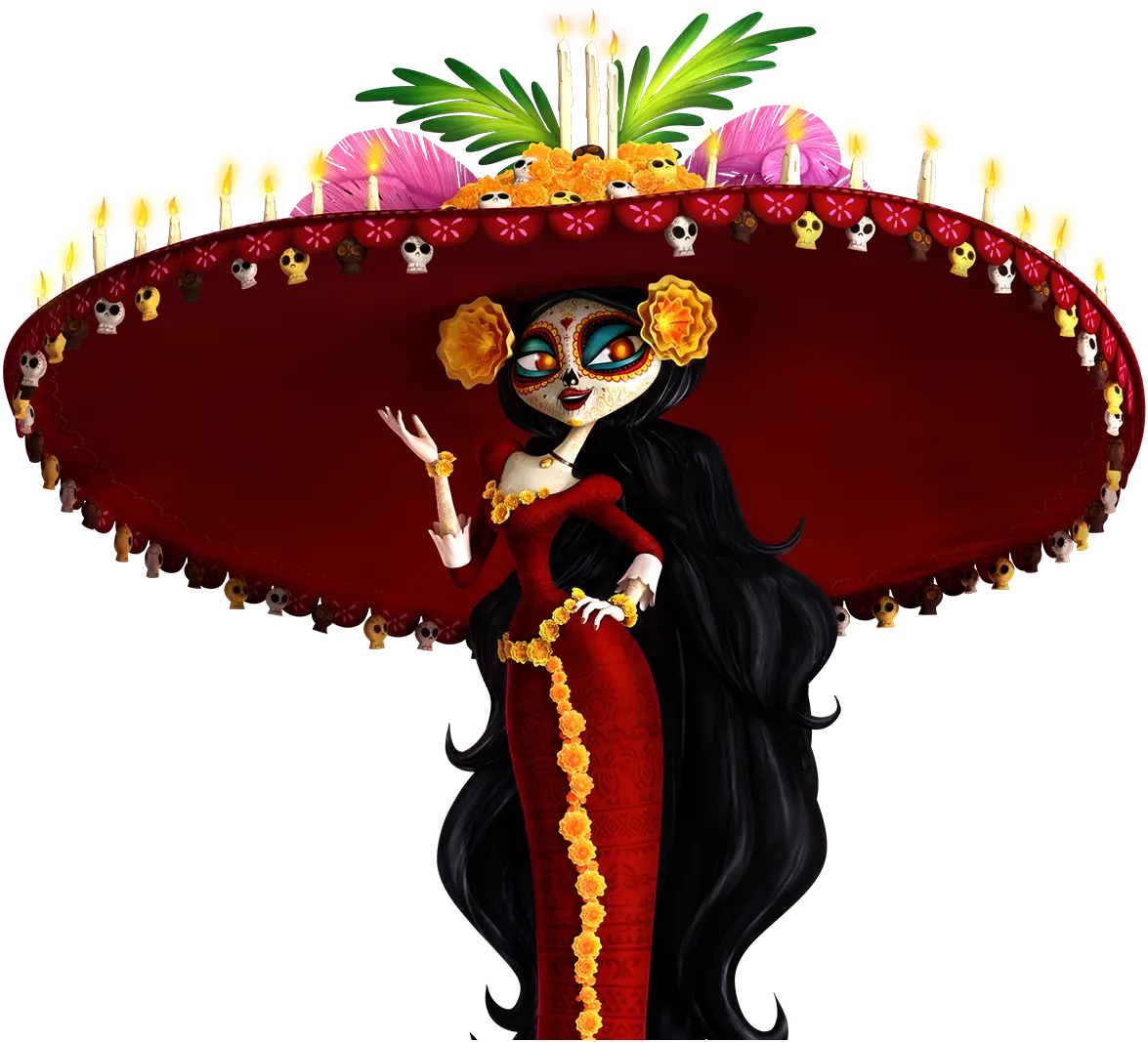 Elegant Sugar Skull Lady for Day of the Dead