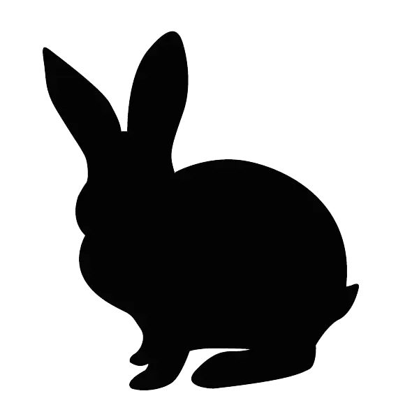 Rabbit Silhouette in Black Outline