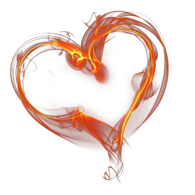 Fiery Heart Romantic Illustration