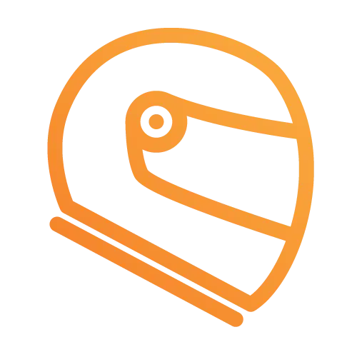 Orange Outline Icon of Motorcycle Helmet
