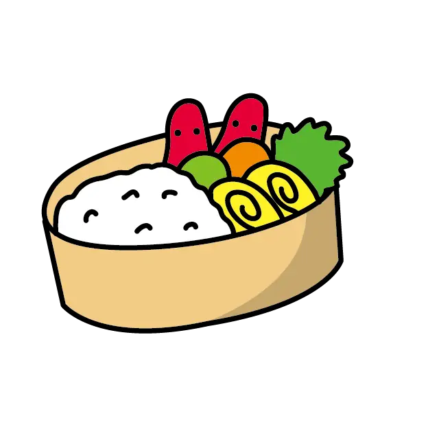 Cute Bento Box with Rice and Vegetables