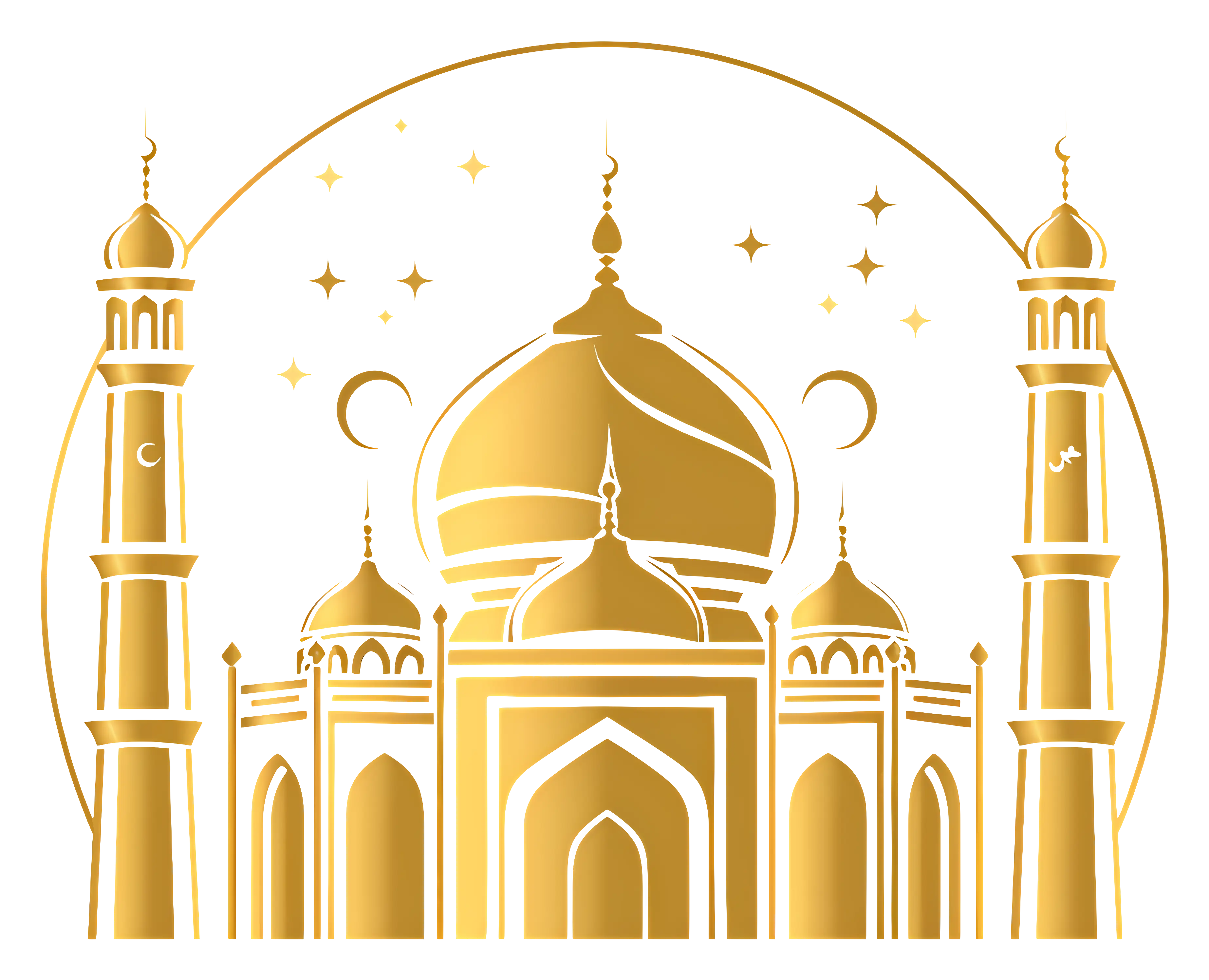 Golden Mosque Illustration