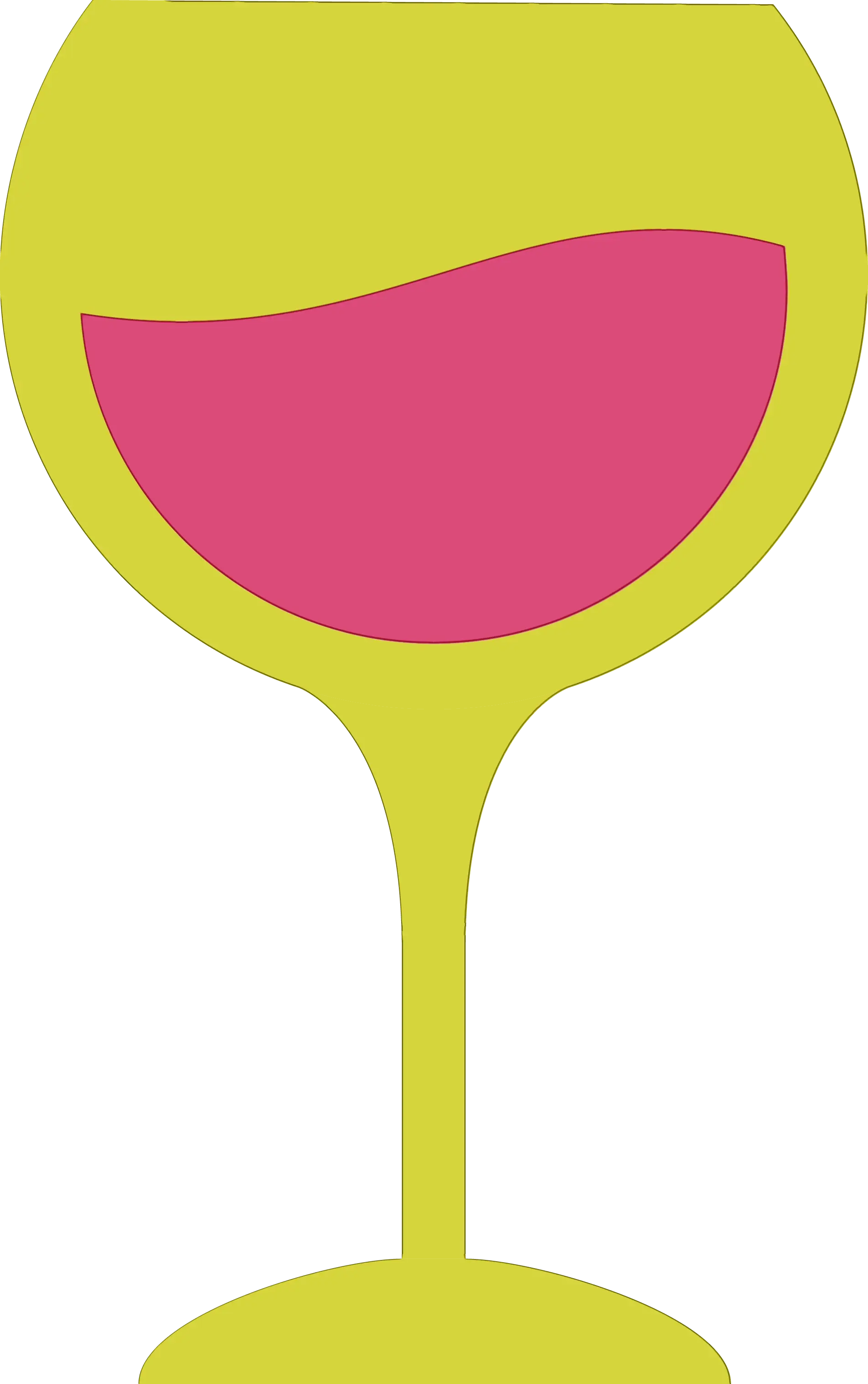 Wine Glass with Pink Drink Illustration