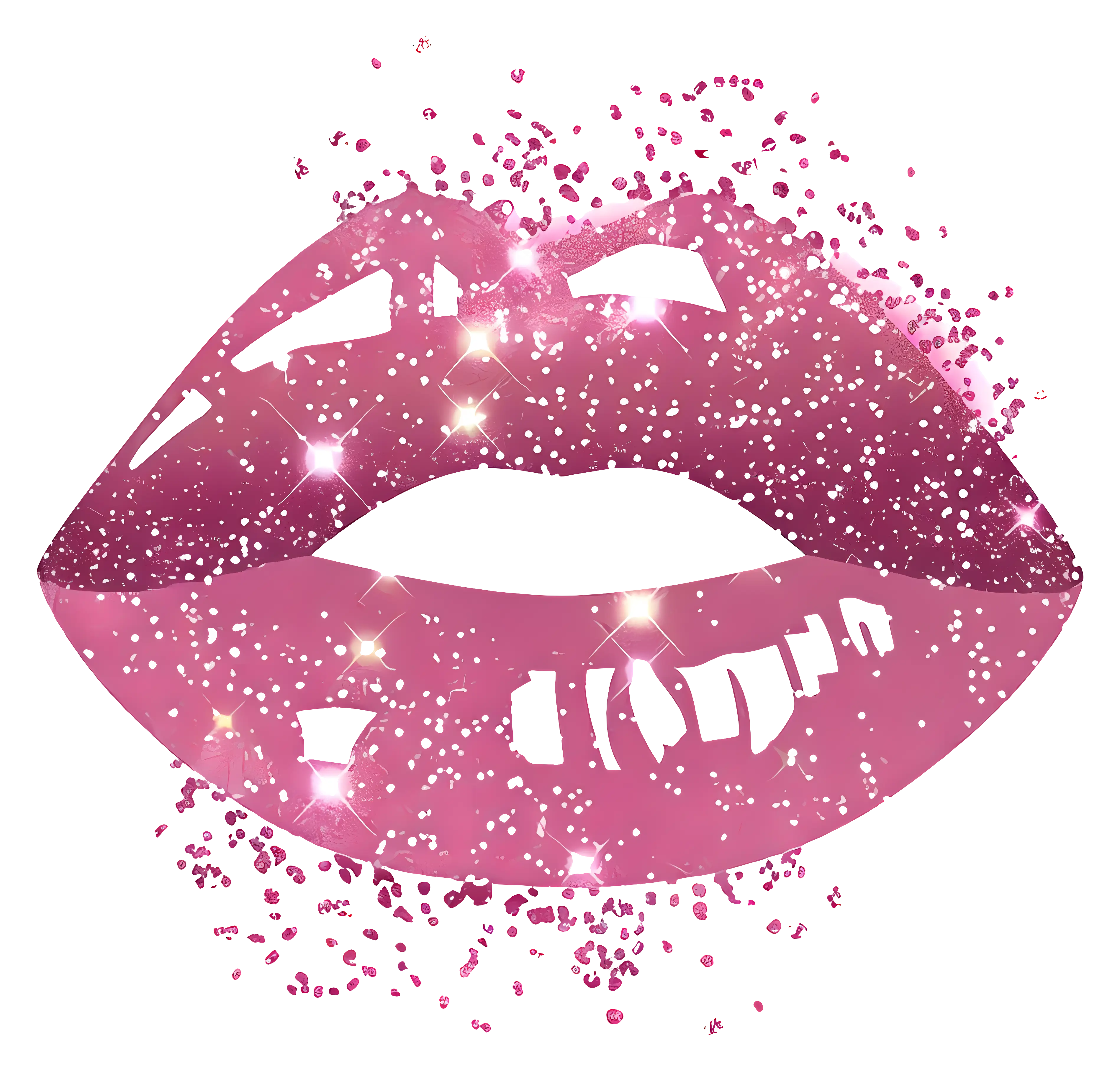 Glittery Pink Lips Illustration