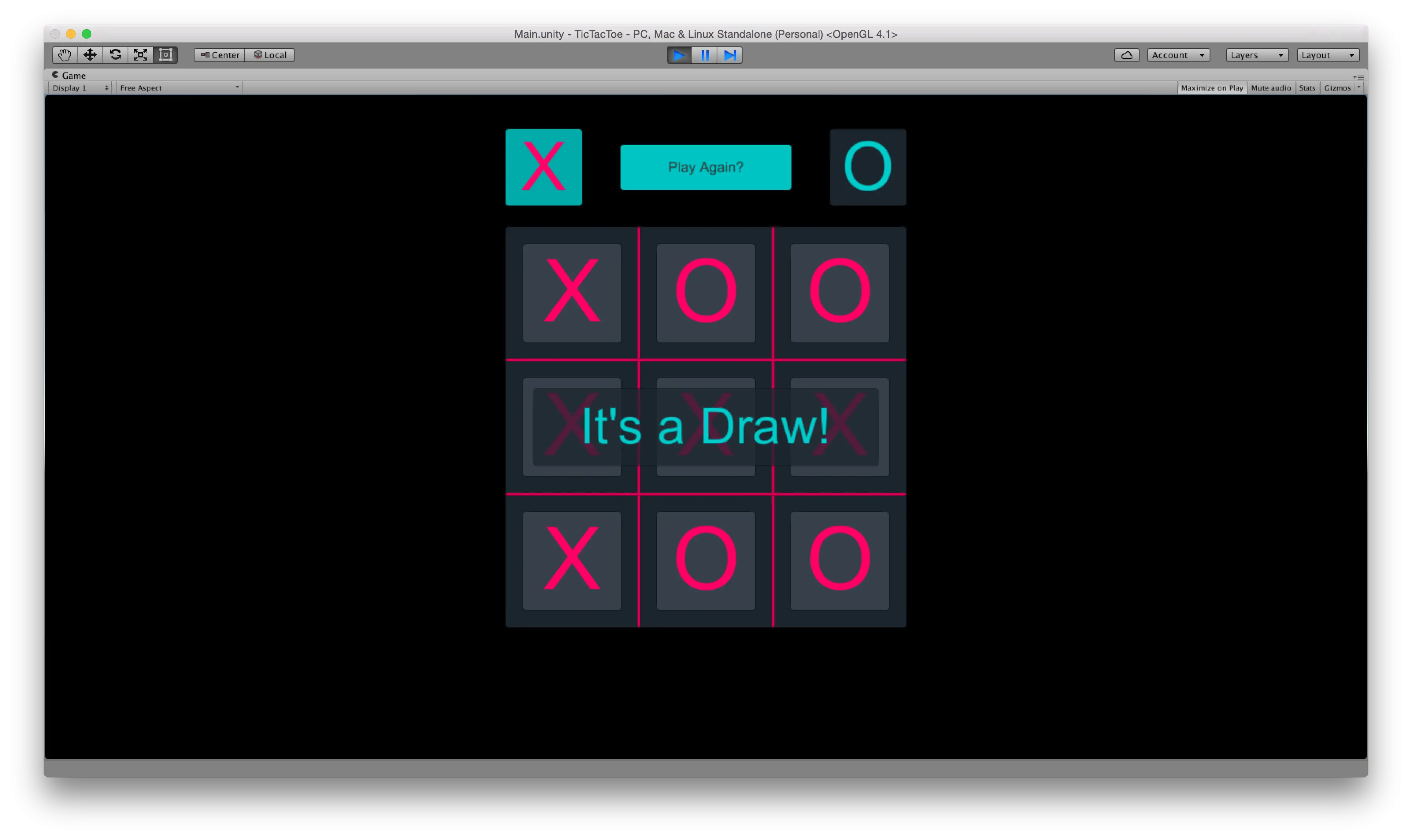 Tic Tac Toe Game Draw