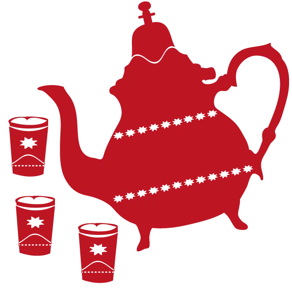 Red Teapot with Cups