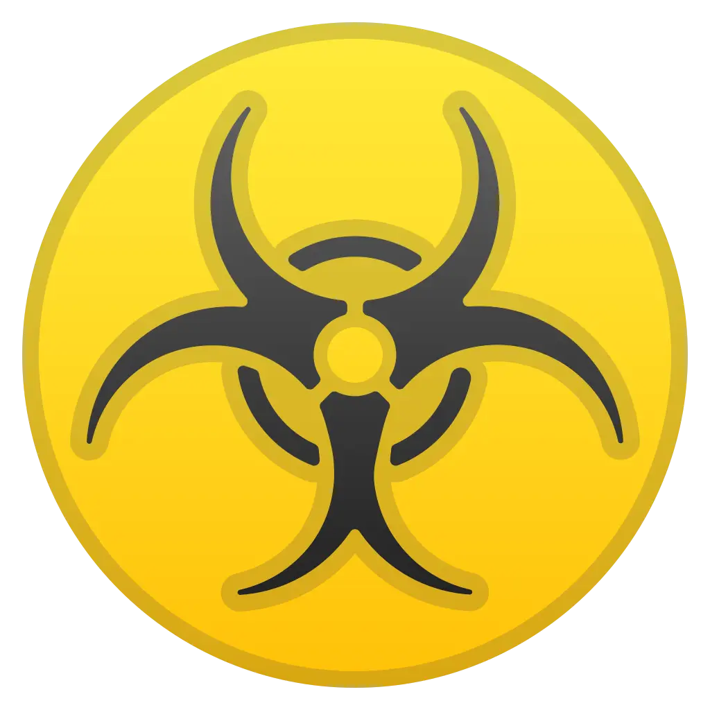 Yellow Biohazard Warning Symbol