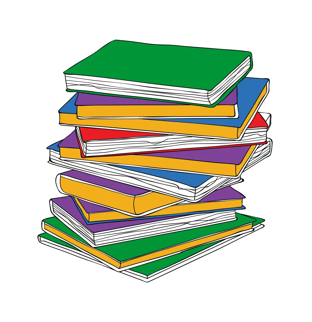 Stack of Colorful Books Illustration