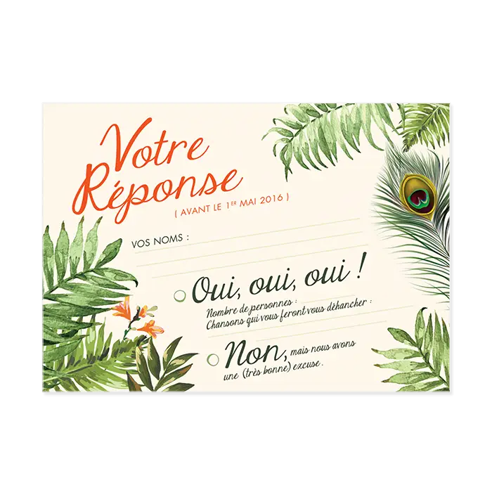 Invitation Card with Tropical Design
