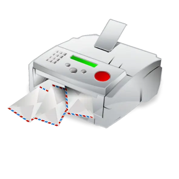 Modern Fax Machine with Letters