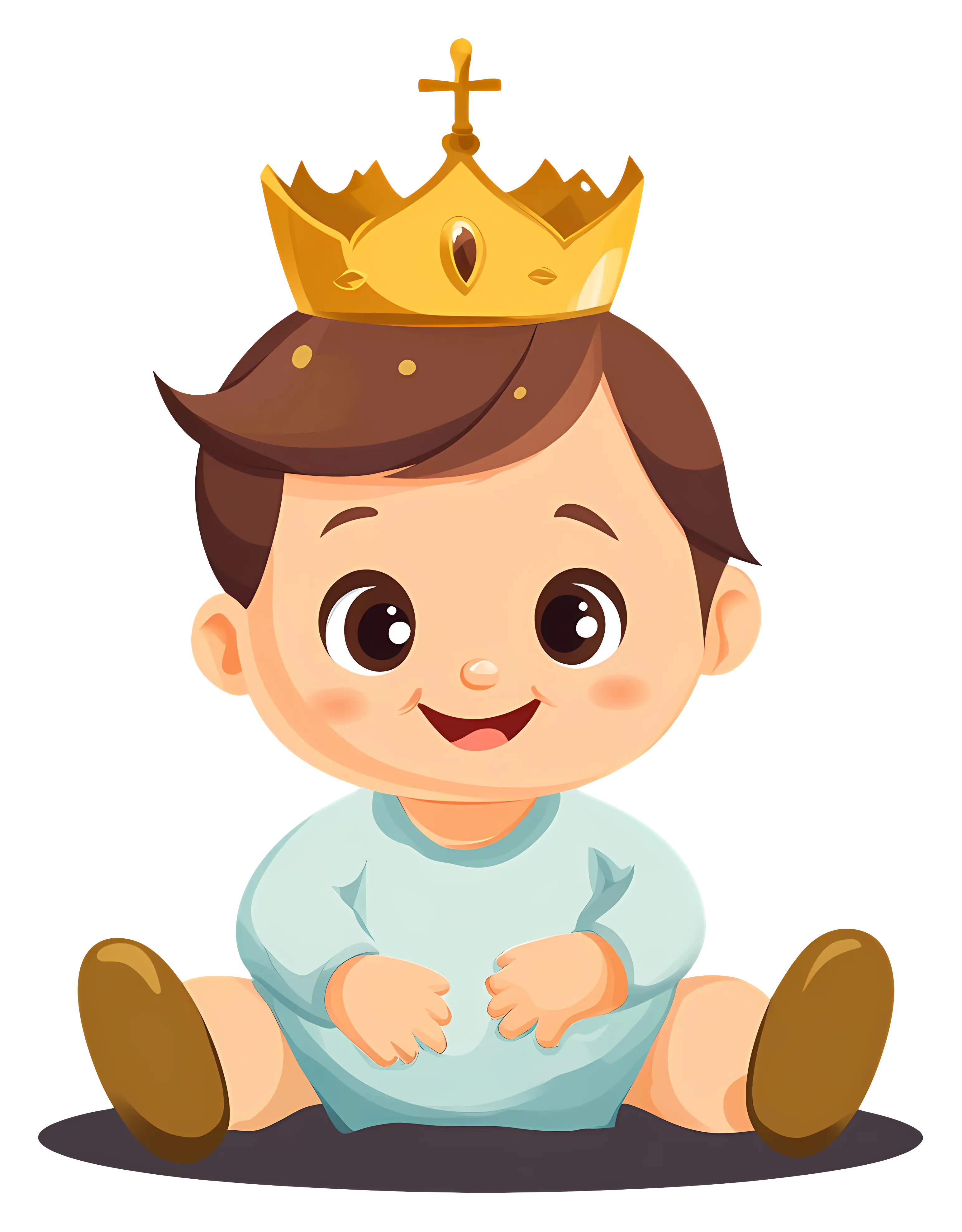 Cute Baby with Golden Crown