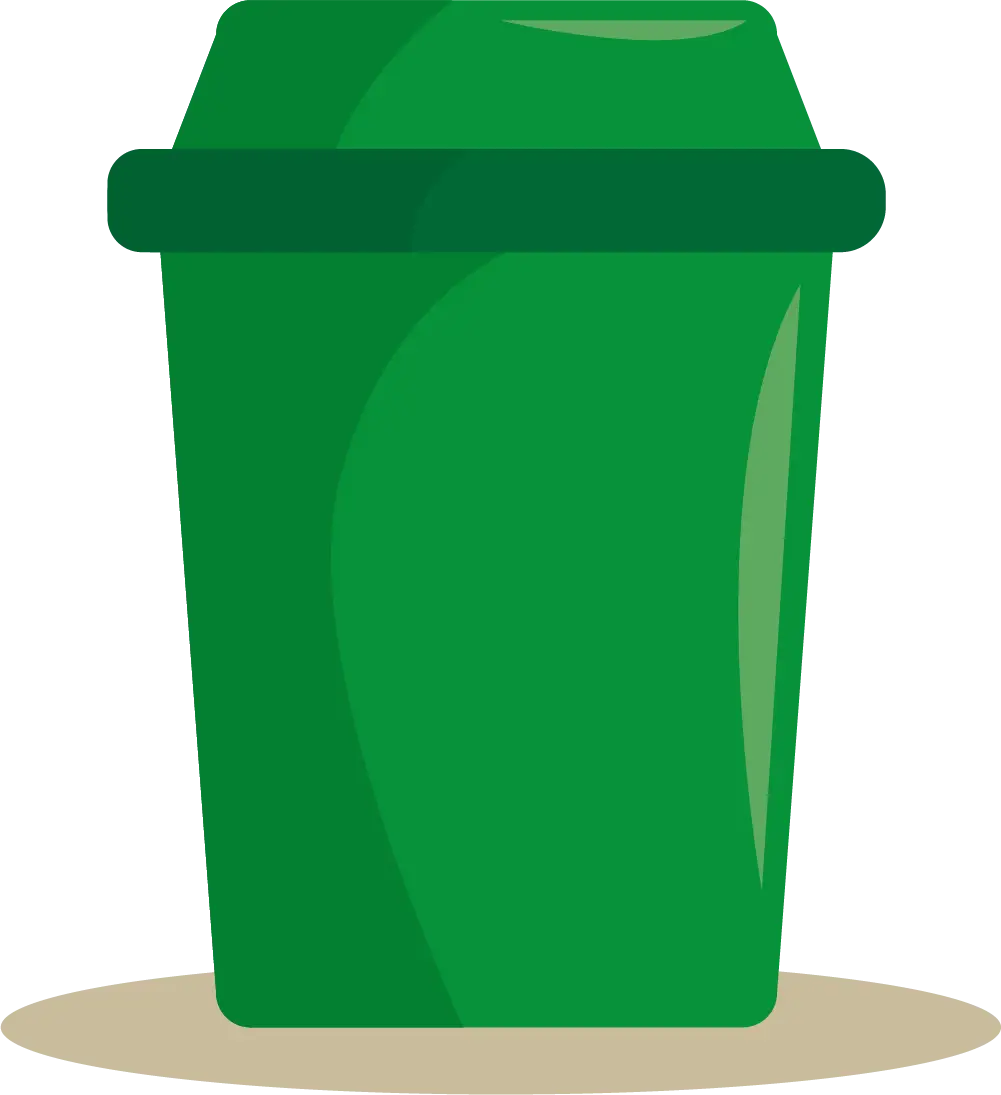 Green trash can