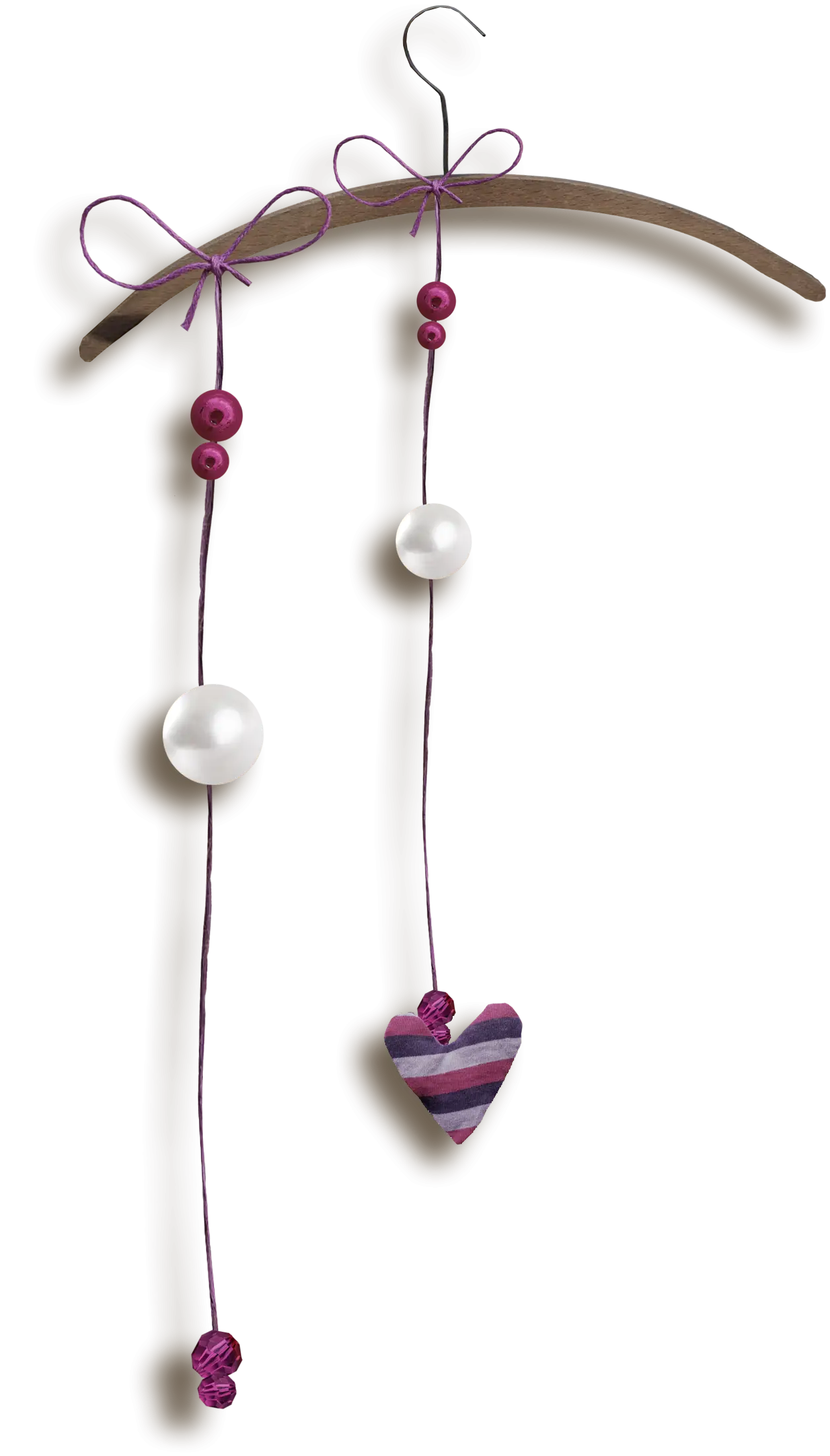 Hanging Decor with Heart and Pearls