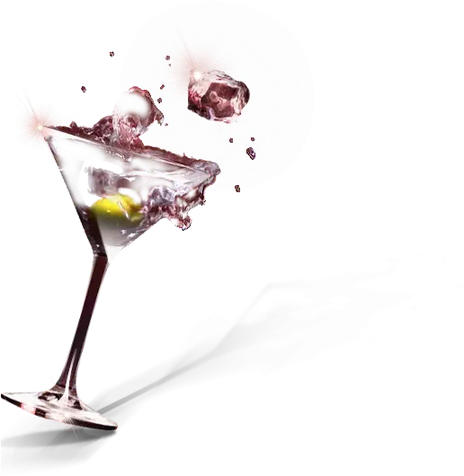 Martini Glass with Splashing Drink