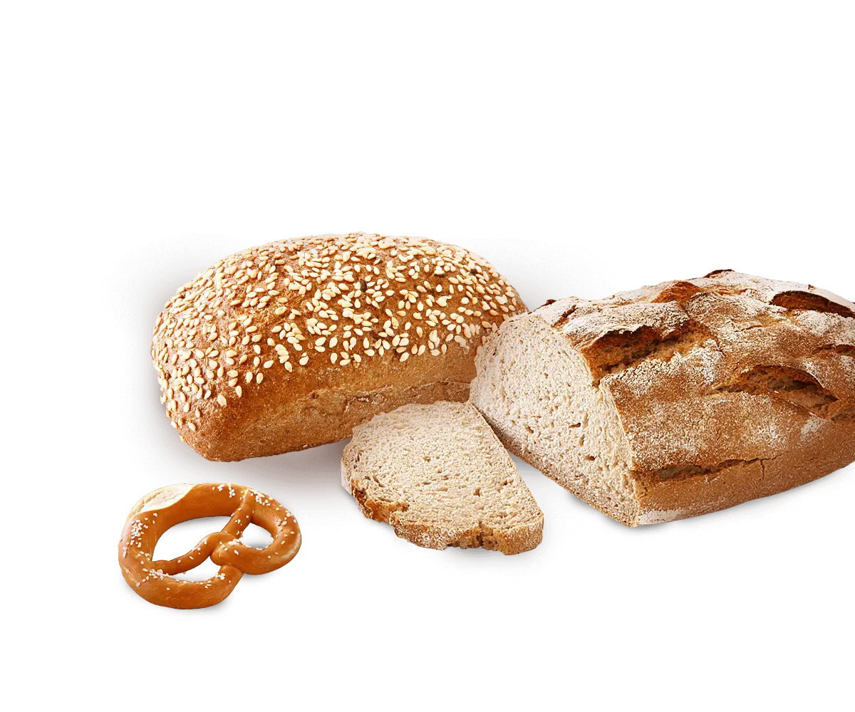 Assorted Bread with Loaf and Pretzel