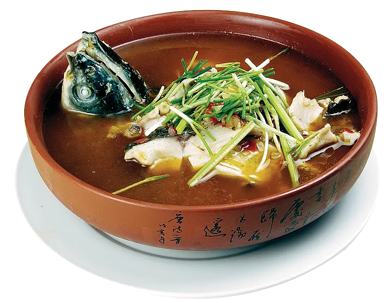 Bowl of Fish Soup with Herbs
