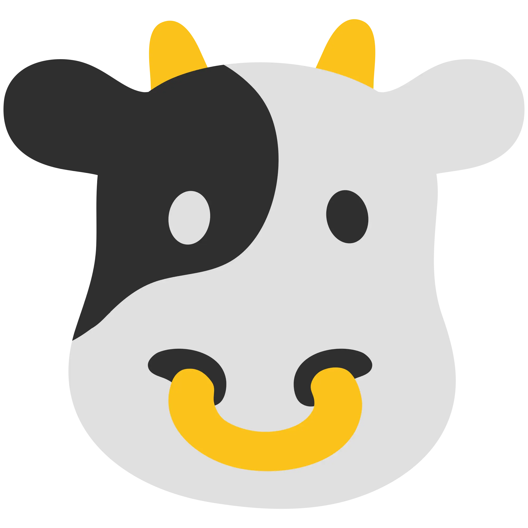 Cute Cartoon Cow Face