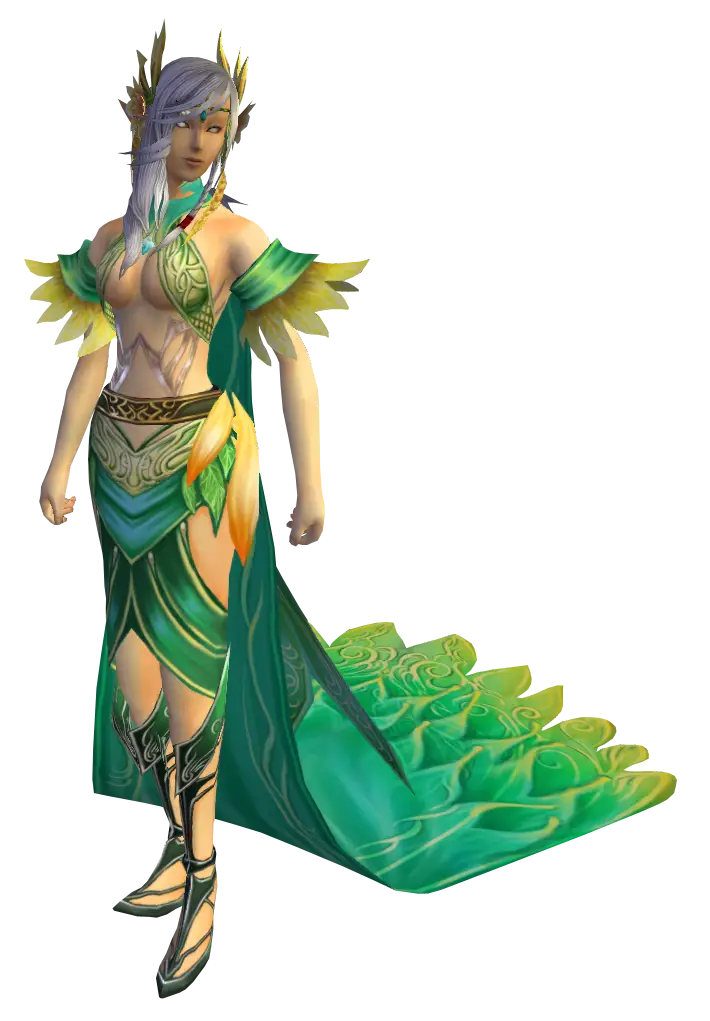 Fantasy Character in Green Costume