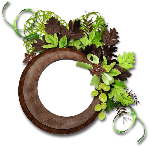 Decorative Frame with Leaves and Grapes