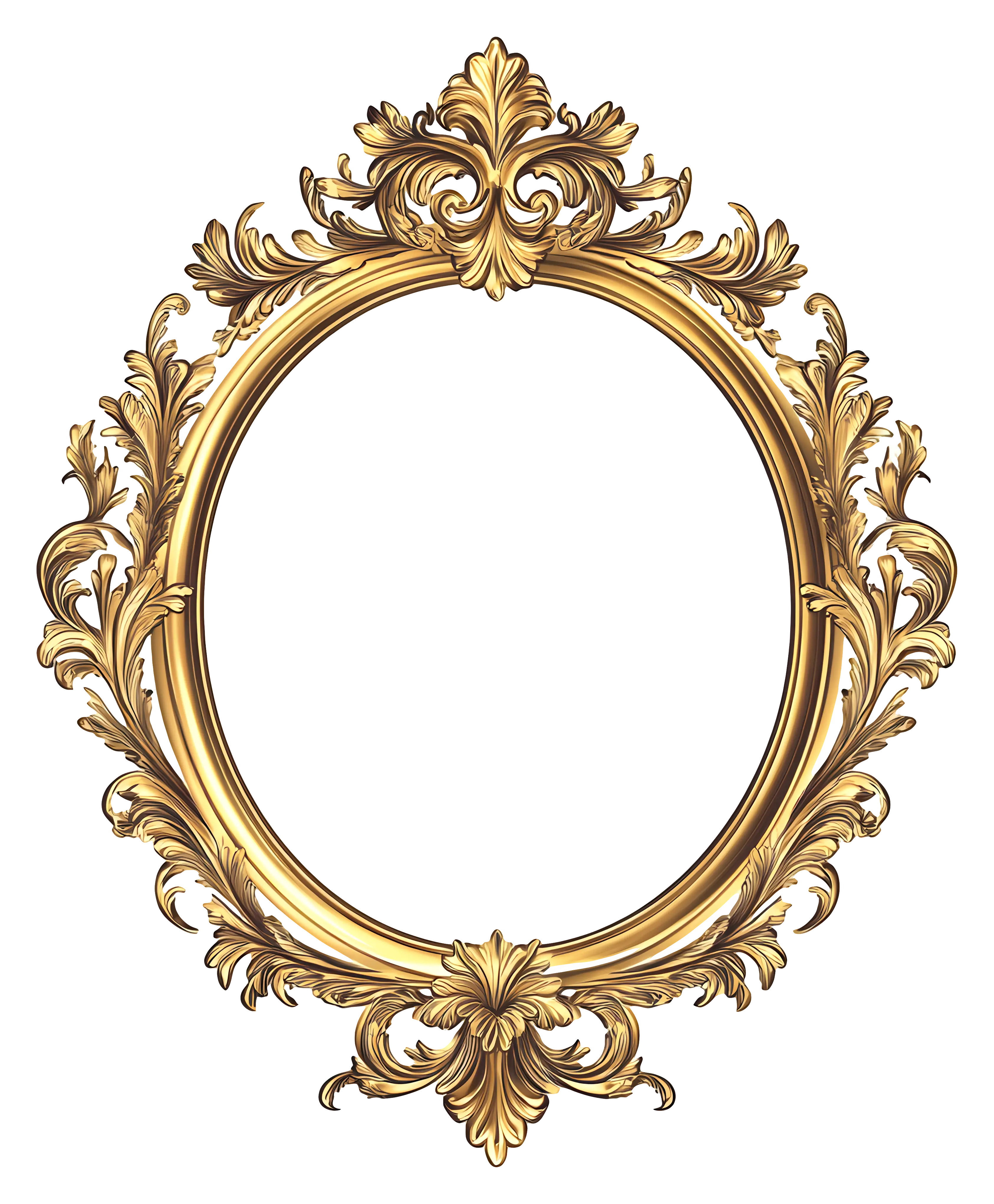 Elegant Golden Floral Frame