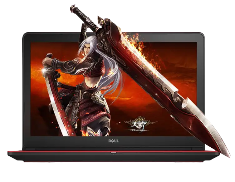 Gaming Laptop with Sword Image
