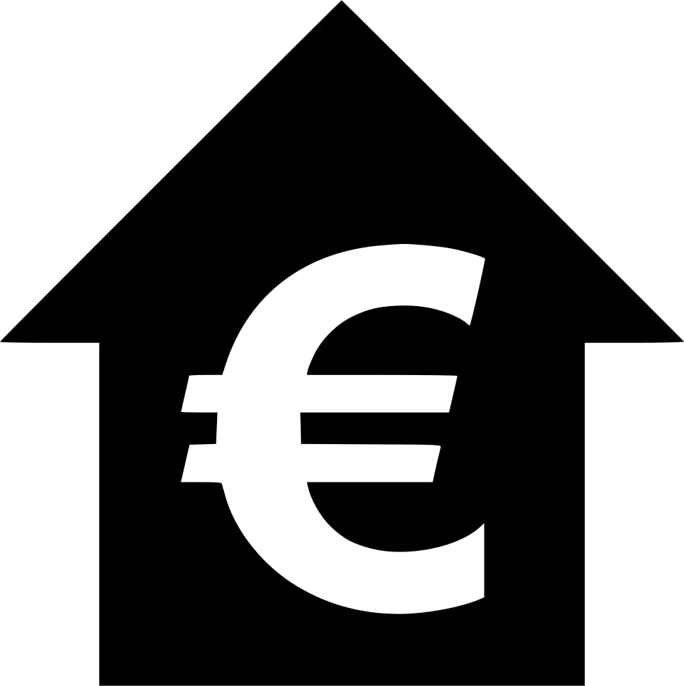 House with Euro Symbol Icon