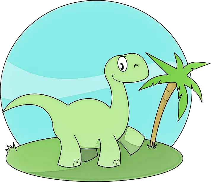 Cartoon Dinosaur on an Island