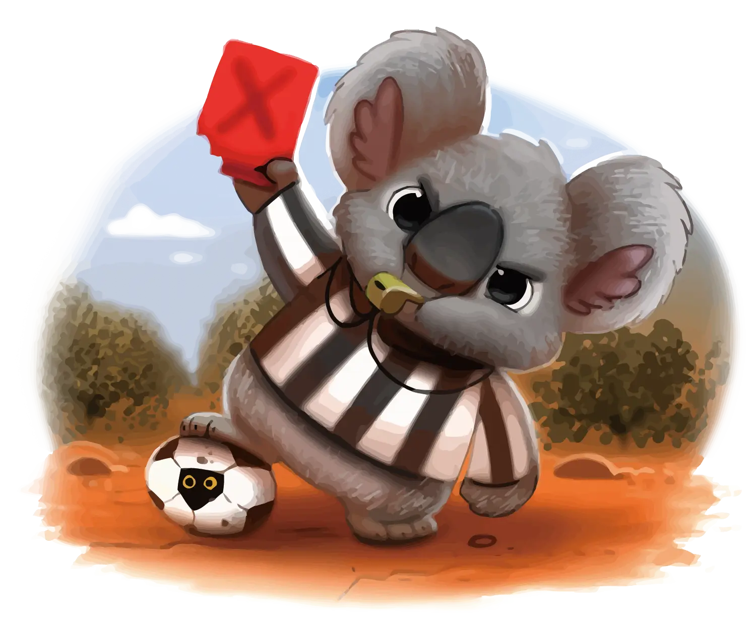 Koala Referee with Red Card