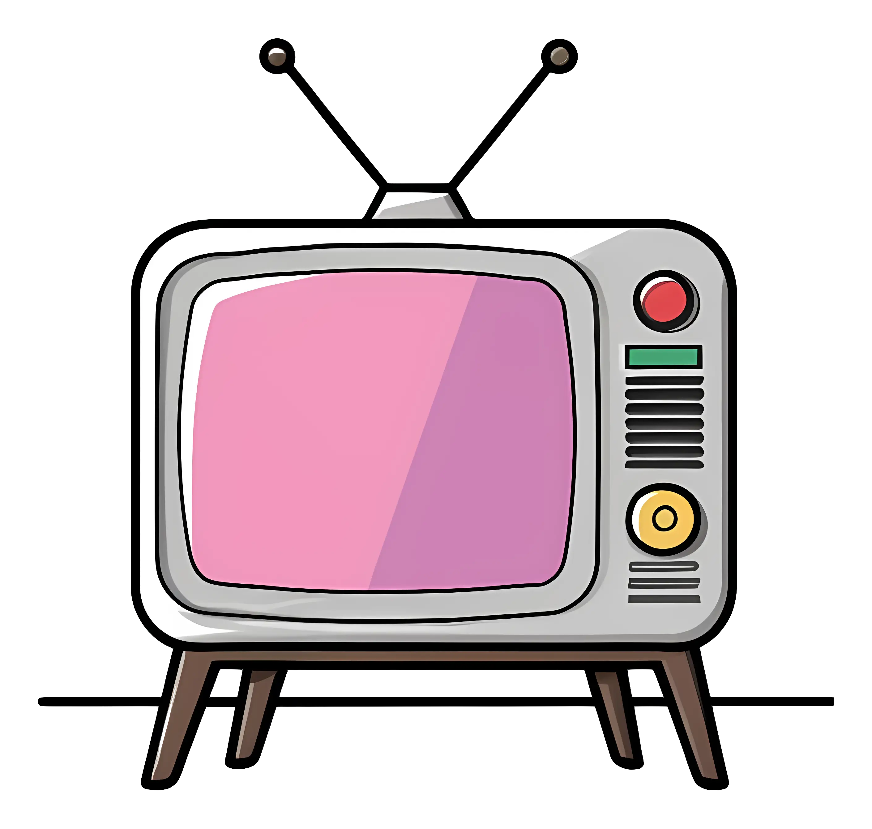 Cartoon Illustration of Retro TV