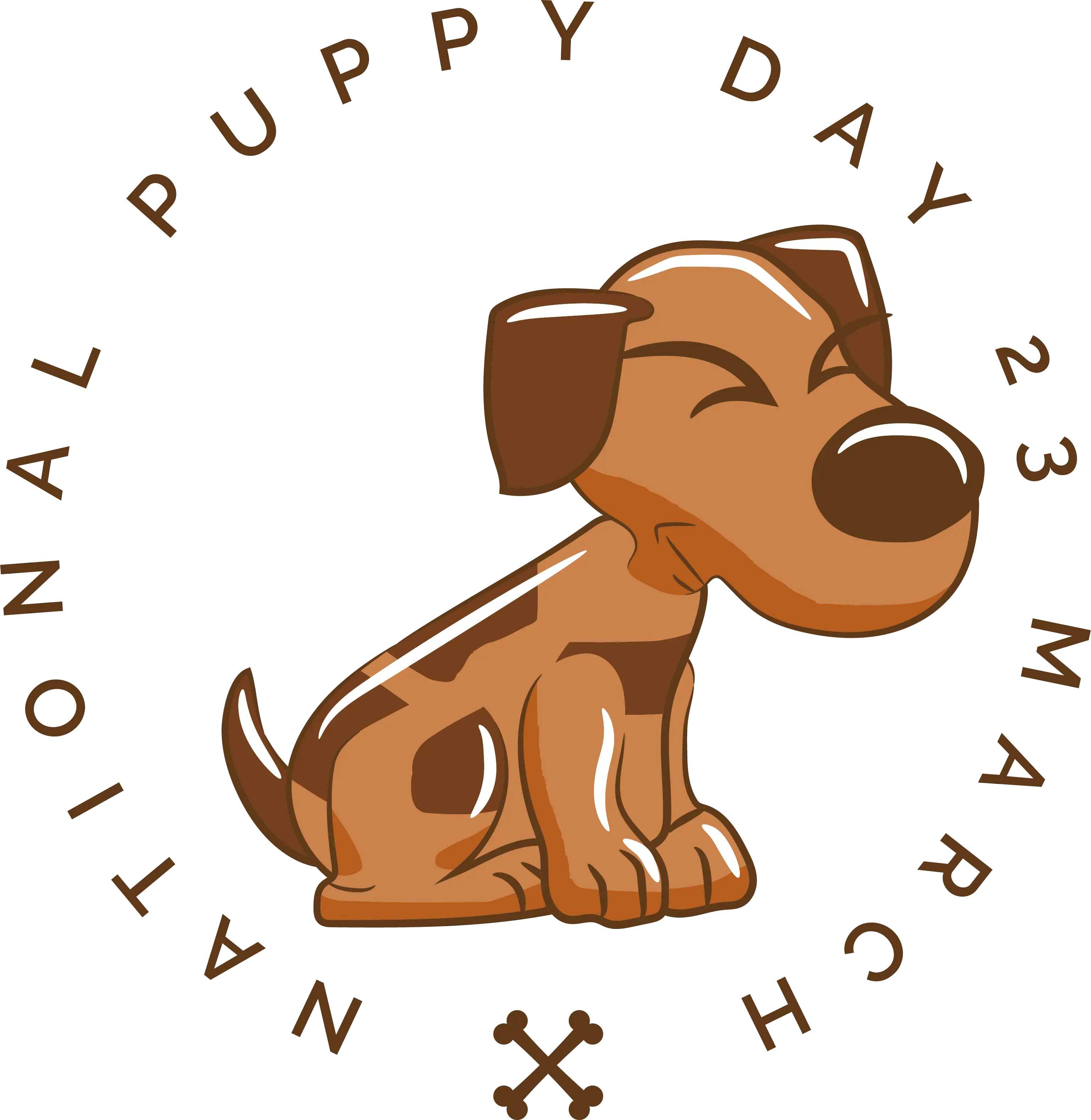 Smiling Cartoon Puppy for National Puppy Day