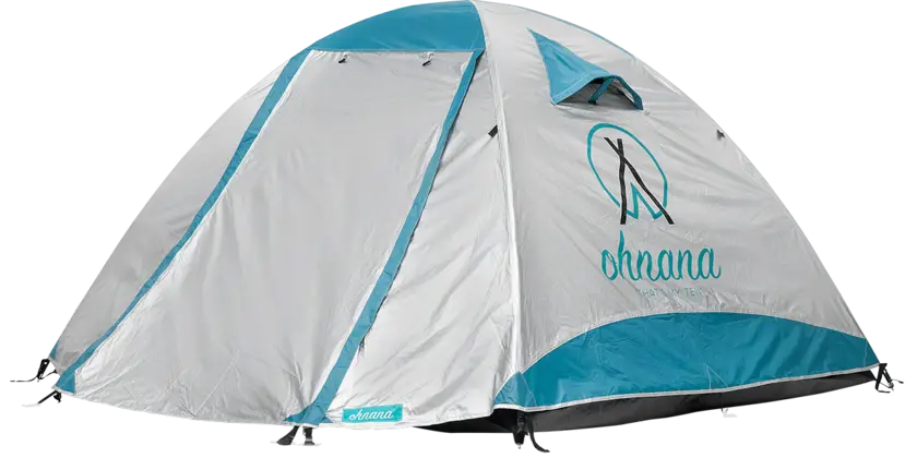 Blue and White Camping Tent