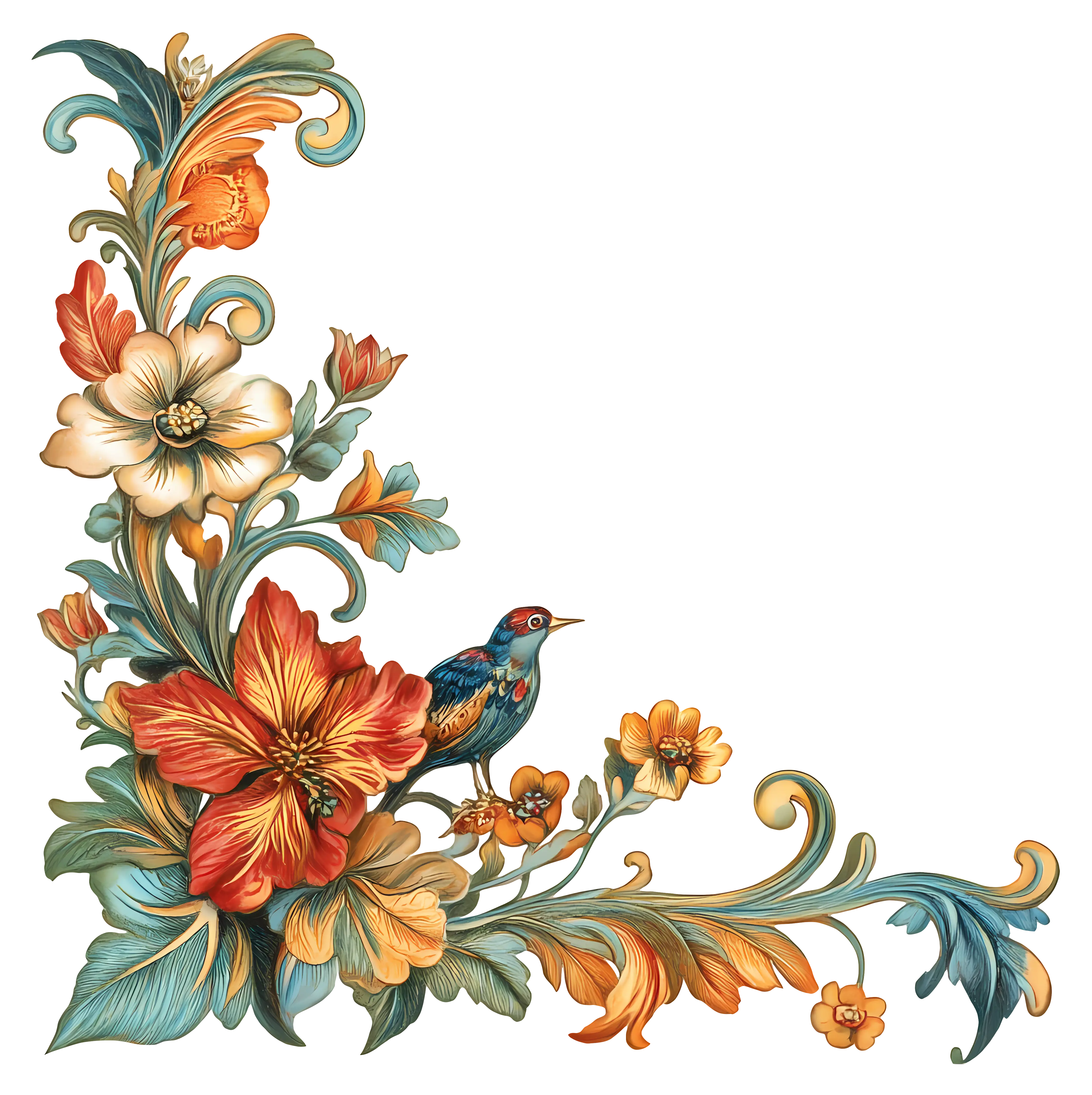 Beautiful Floral Corner Decoration with Bird