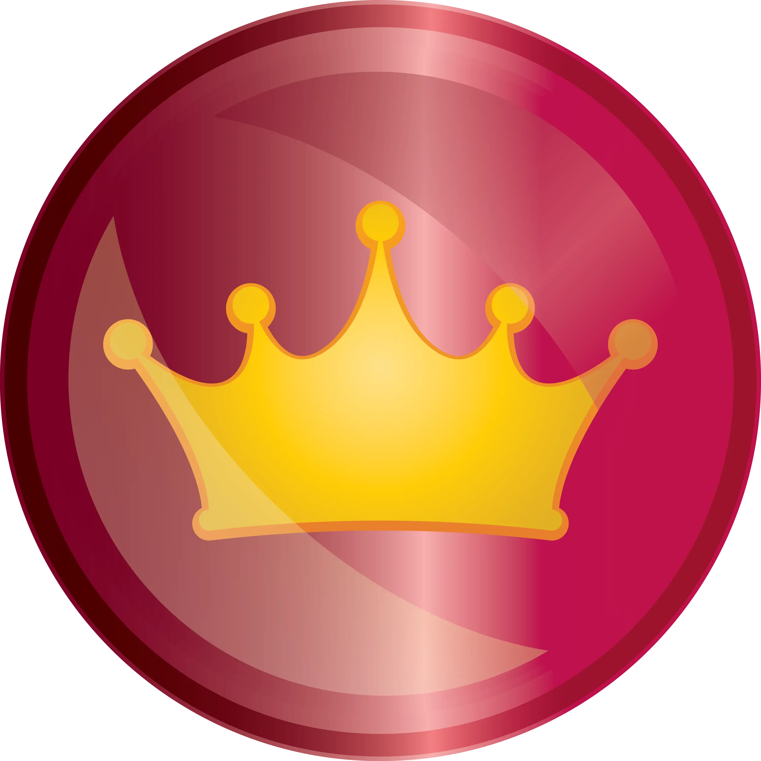 Golden Crown on Red Circular Design