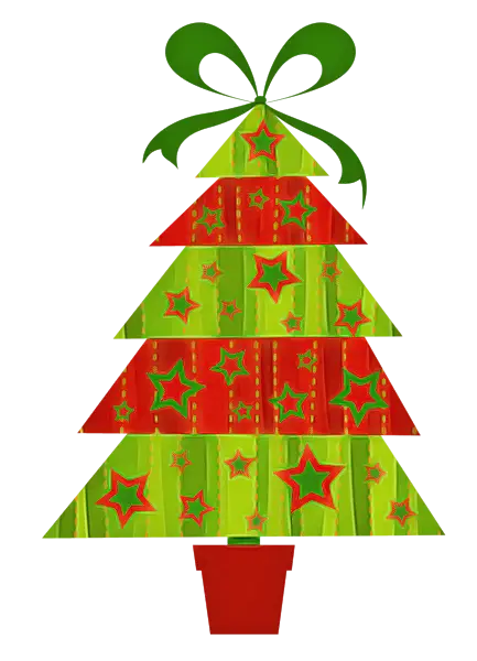 Decorative Christmas Tree with Stars Illustration