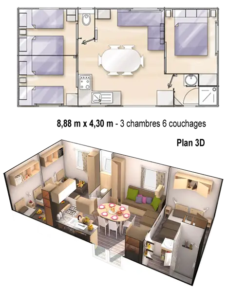 Flat and 3D House Floor Plan Design