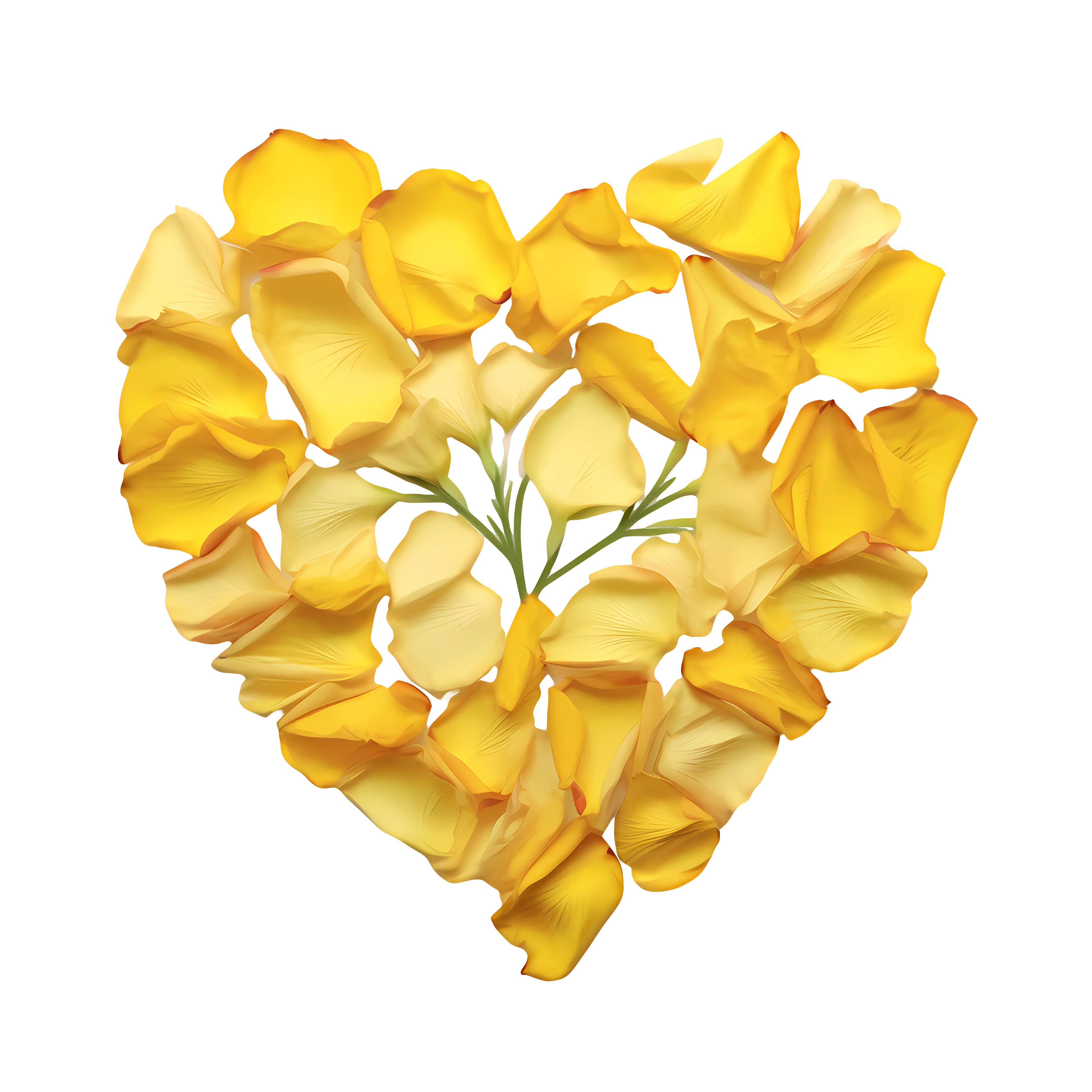 Yellow Petal Heart