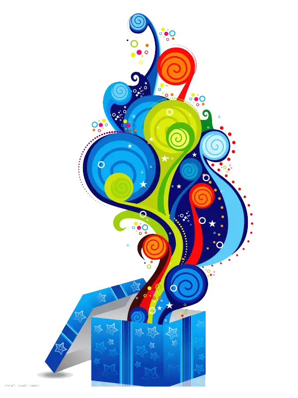Colorful Burst from a Gift Box