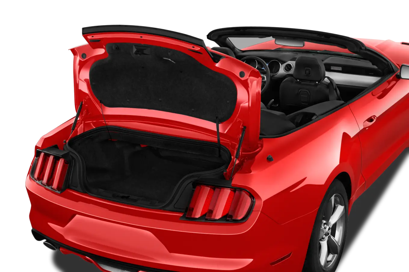 Red Convertible Car with Open Trunk