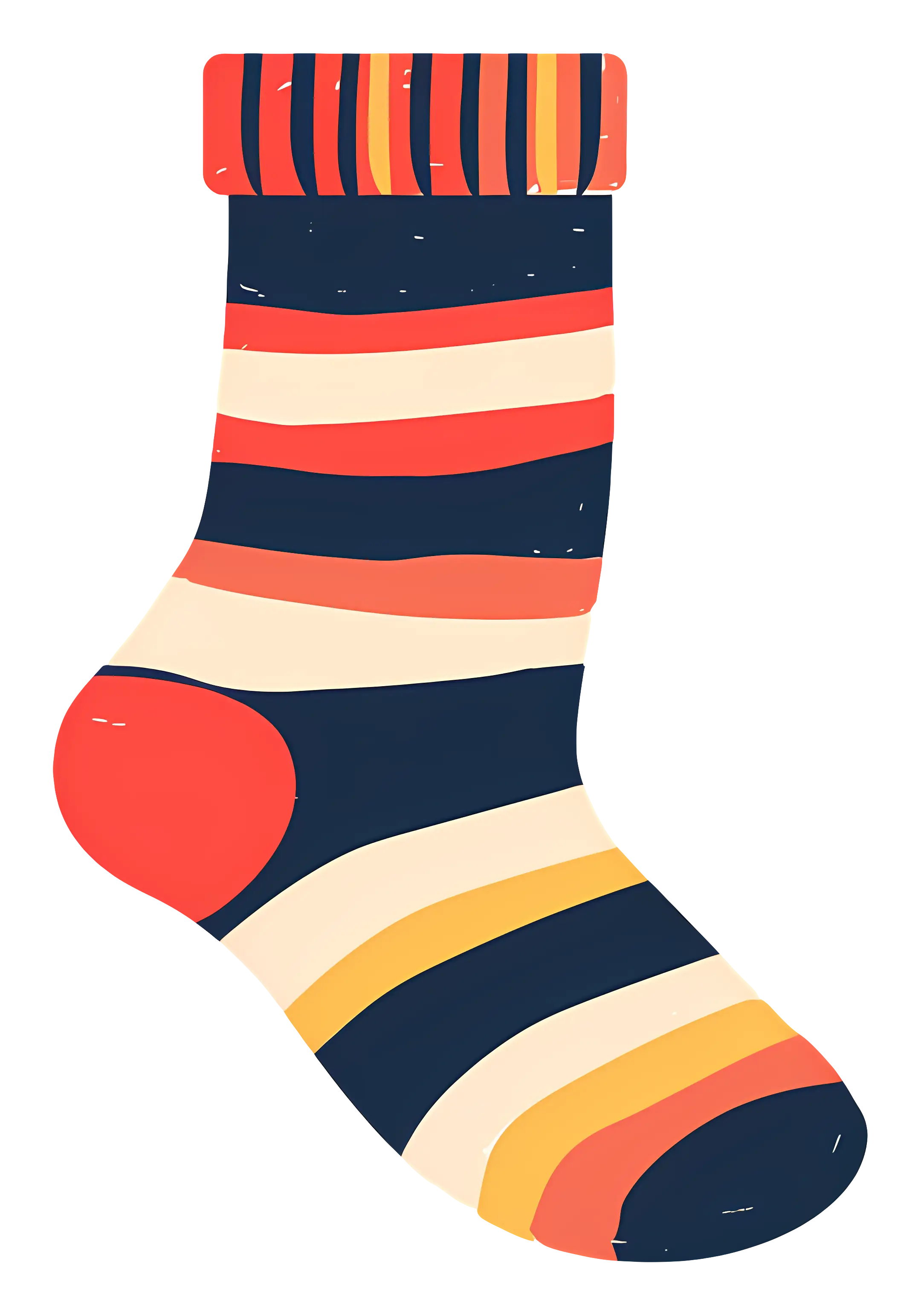 Colorful Striped Sock Illustration