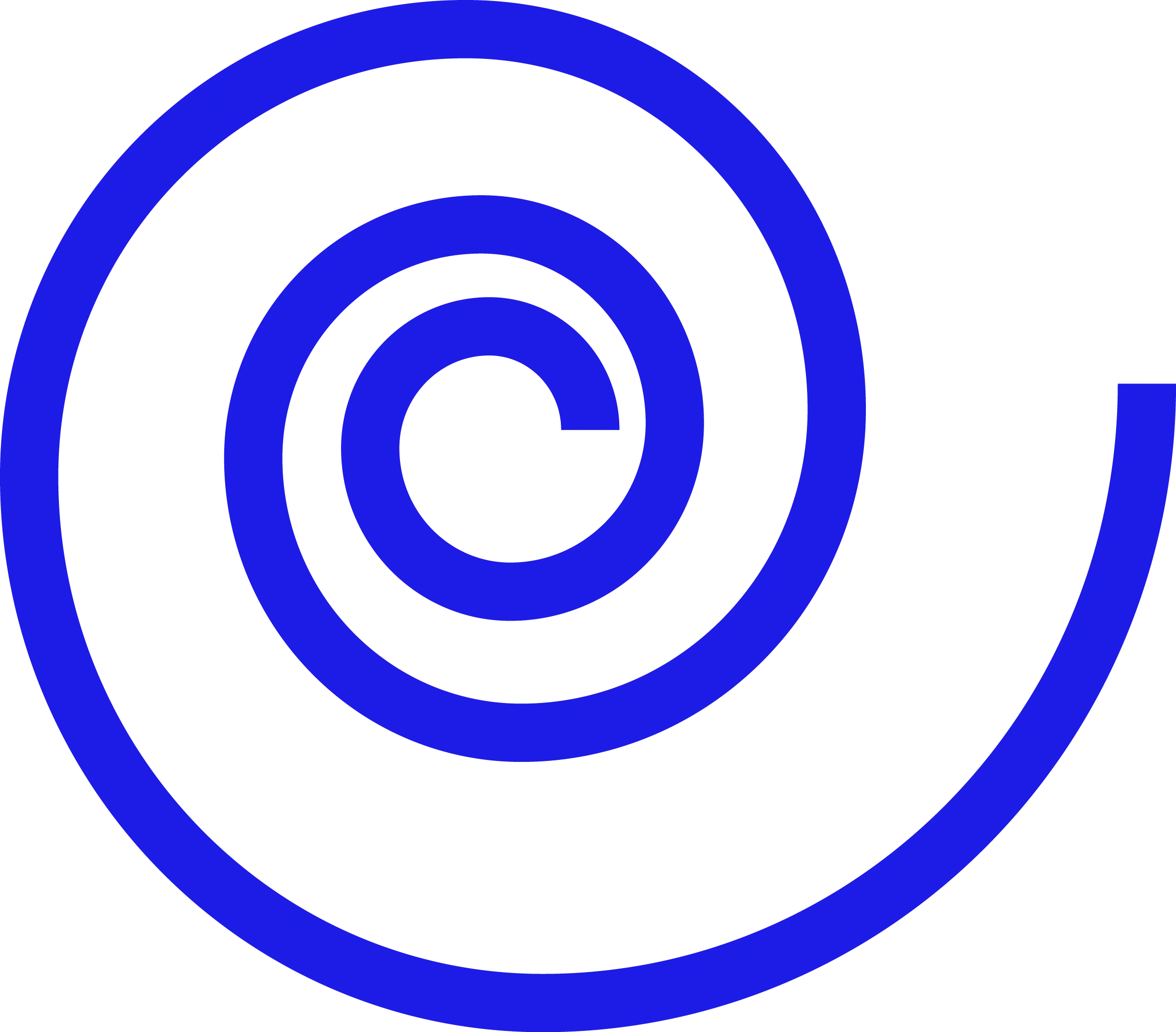 Blue Spiral Icon with Swirling Pattern