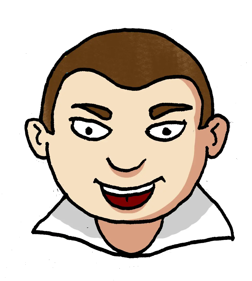 Cartoon Man with Smile