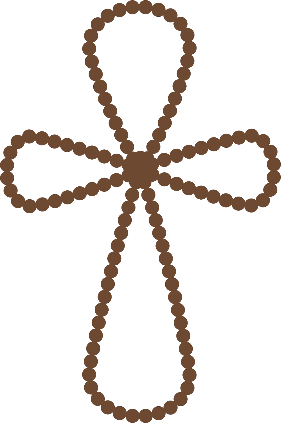 Brown Beaded Cross Symbol