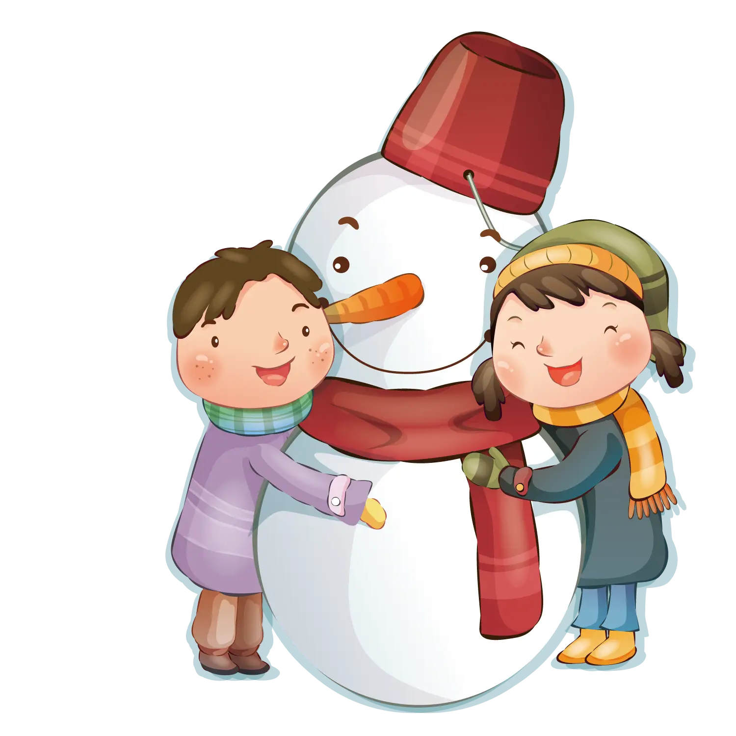 Children Building a Snowman