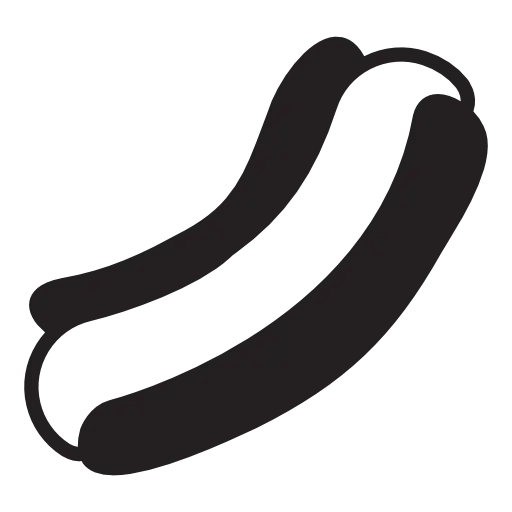 Black silhouette of a hotdog