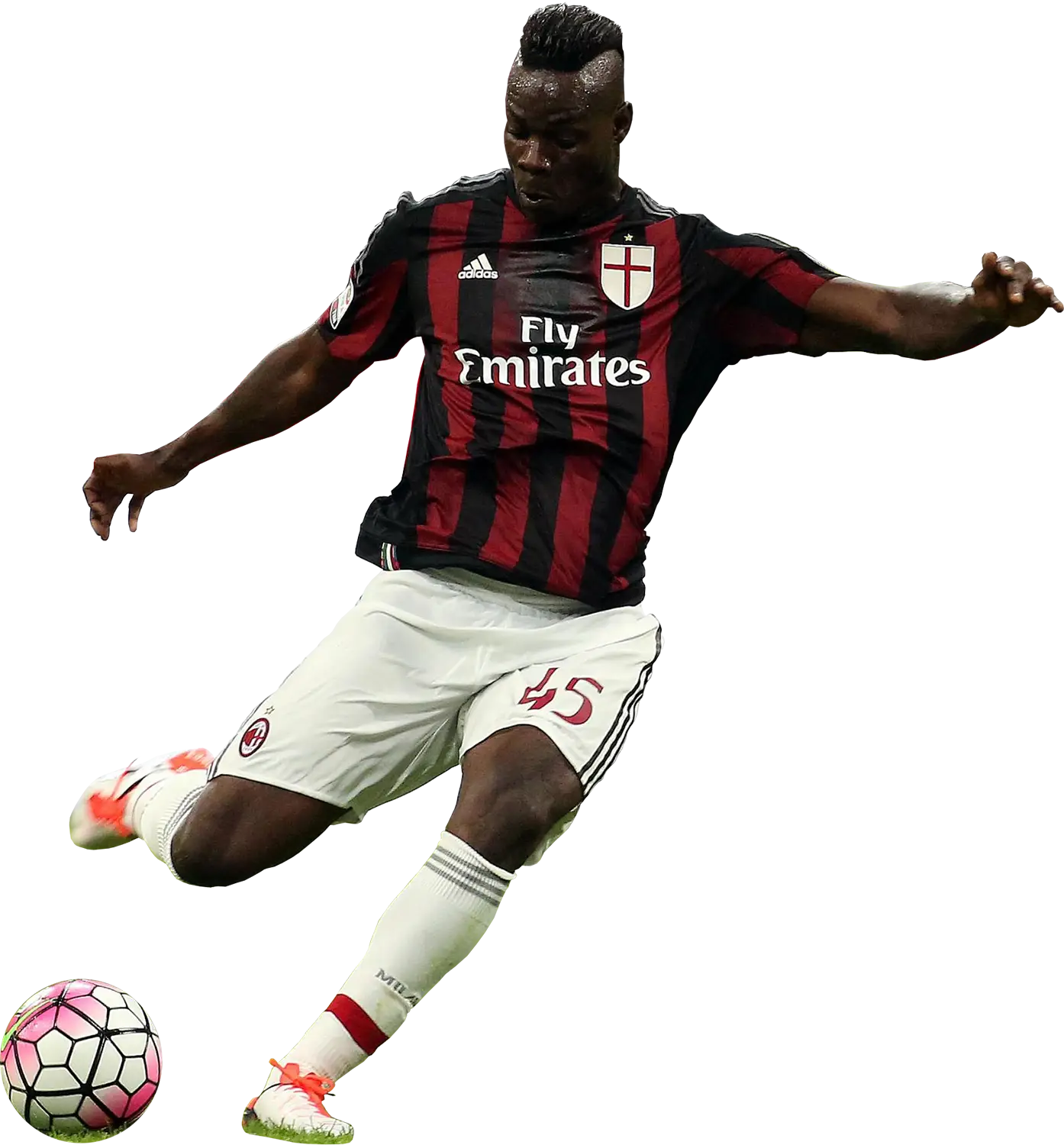 Football Player Kicking Ball in Action Pose