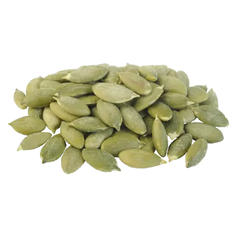 Green Pumpkin Seeds on Transparent Background