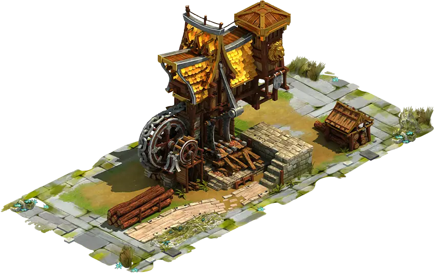 Vintage Watermill in Medieval Style