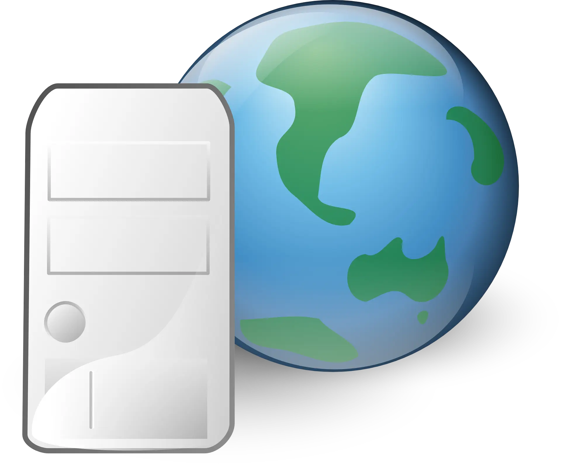 Server and Globe Icon Illustration
