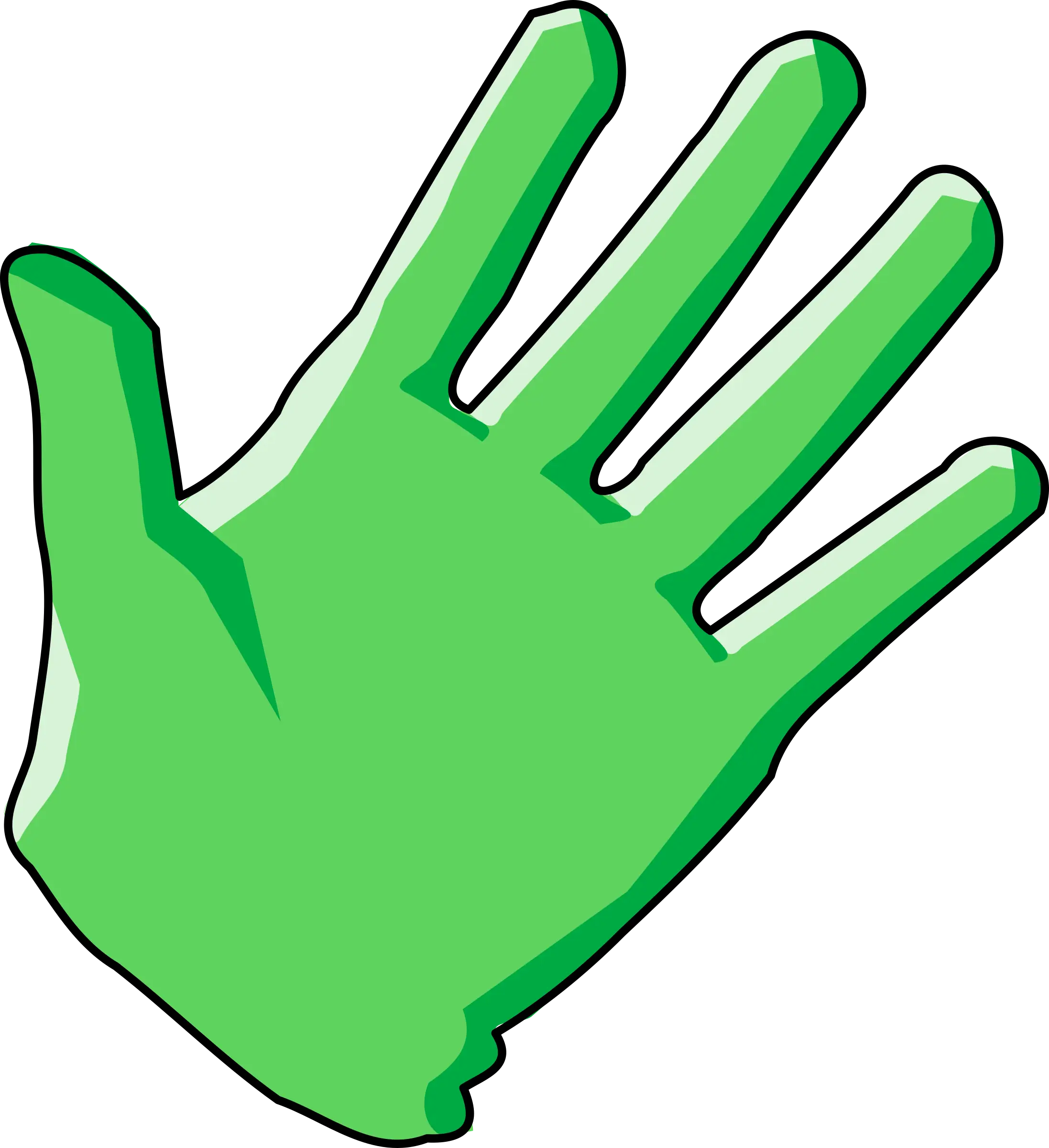 Green Hand Illustration with Bold Design